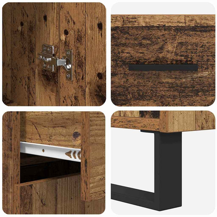 Highboard 2 stk. Gammelt træ 69,5 x 34 x 180 cm
