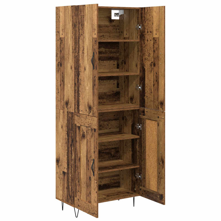 Highboard 2 pcs Gammelt træ Konstrueret træ
