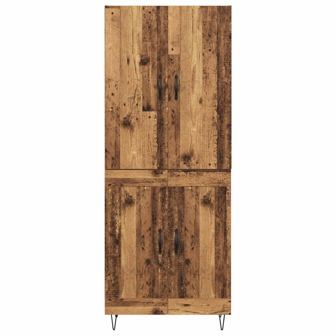 Highboard 2 pcs Gammelt træ Konstrueret træ
