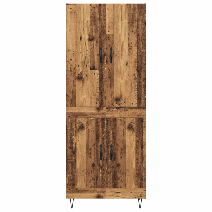 Highboard 2 pcs Gammelt træ Konstrueret træ