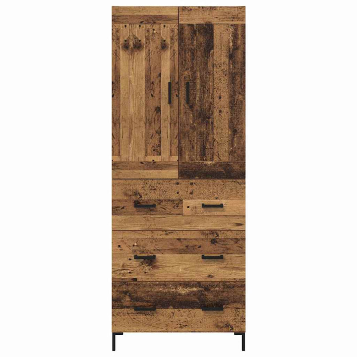Highboard med skuffe 2 pcs Gammelt træ Konstrueret træ