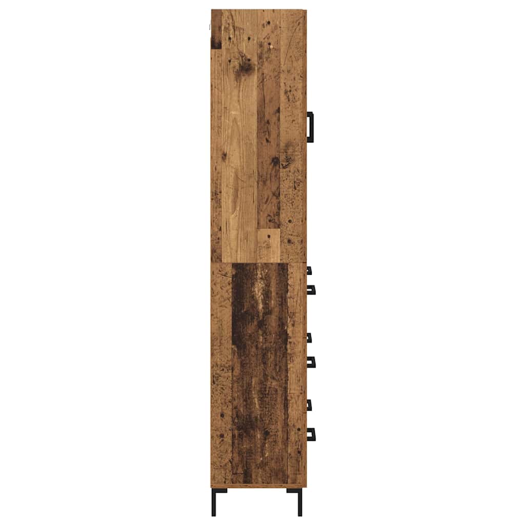 Highboard med skuffe 2 pcs Gammelt træ Konstrueret træ