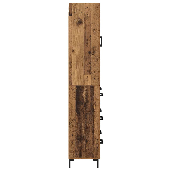 Highboard med skuffe 2 pcs Gammelt træ Konstrueret træ