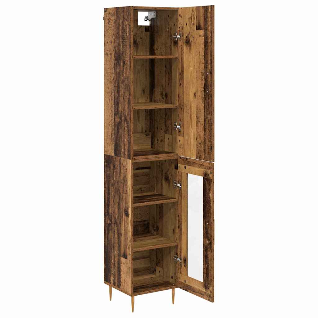 Highboard 2 pcs Gammelt træ Konstrueret træ