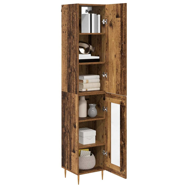 Highboard 2 pcs Gammelt træ Konstrueret træ
