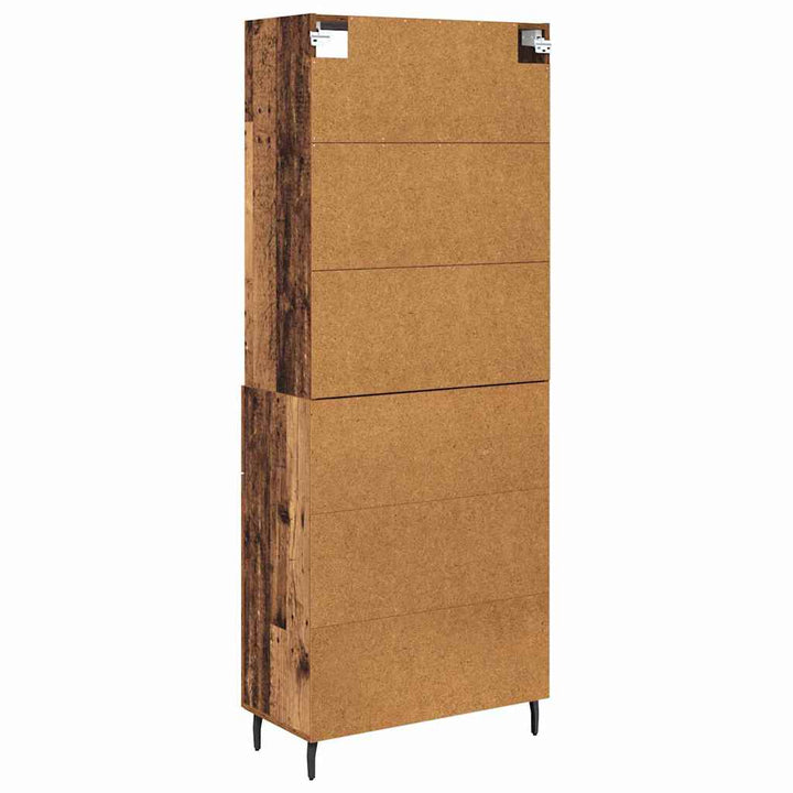 Highboard 2 stk. Gammelt træ 69,5 x 32,5 x 180 cm