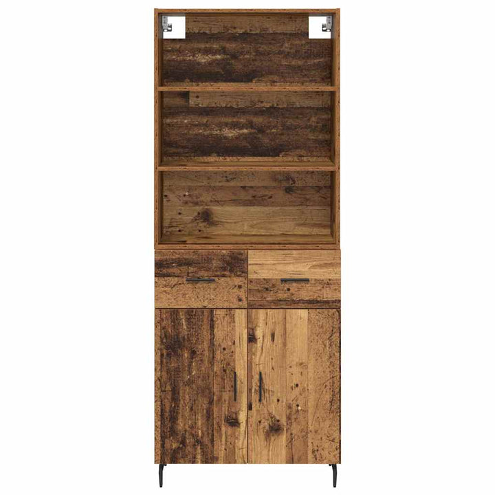 Highboard 2 stk. Gammelt træ 69,5 x 32,5 x 180 cm