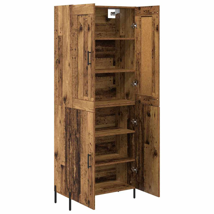 Highboard 2 pcs Gammelt træ Konstrueret træ