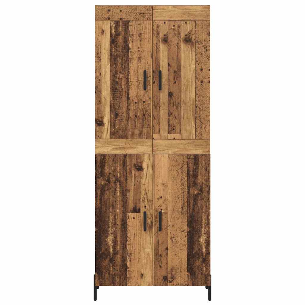 Highboard 2 pcs Gammelt træ Konstrueret træ