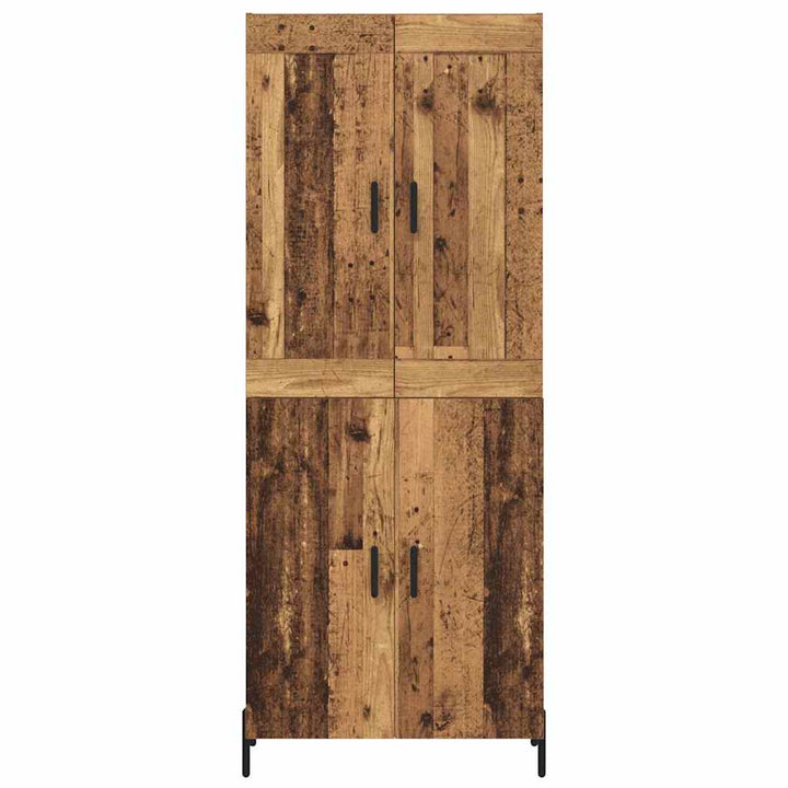 Highboard 2 pcs Gammelt træ Konstrueret træ