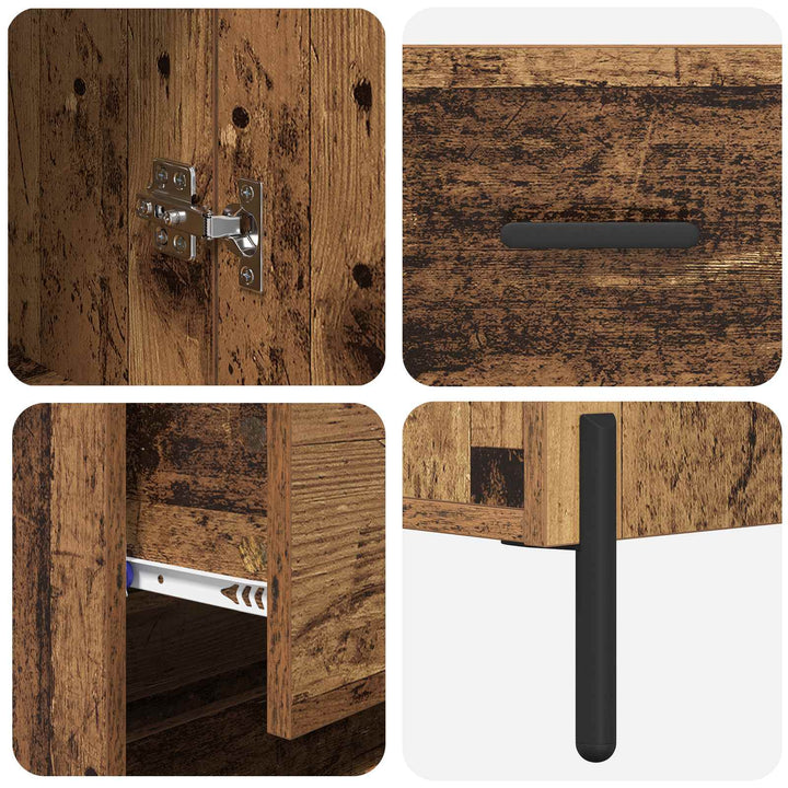 Highboard 2 stk. Gammelt træ 69,5 x 34 x 180 cm Konstrueret træ