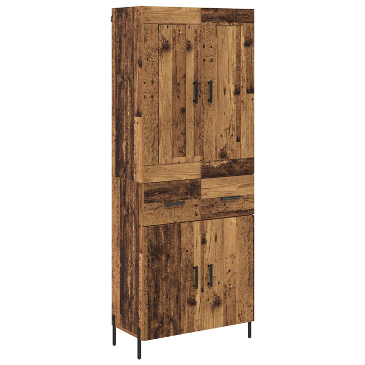 Highboard 2 pcs Gammelt træ Konstrueret træ