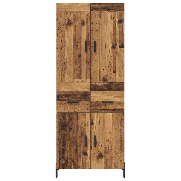 Highboard 2 pcs Gammelt træ Konstrueret træ