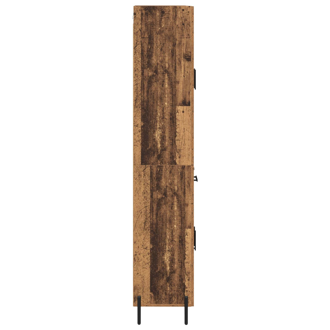 Highboard 2 pcs Gammelt træ Konstrueret træ