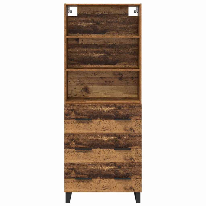 Highboard 2 stk. Gammelt træ 69,5 x 34 x 180 cm