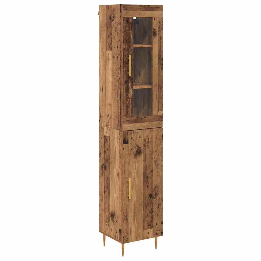 Highboard 2 pcs Gammelt træ Konstrueret træ