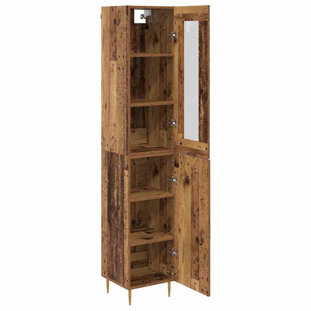 Highboard 2 pcs Gammelt træ Konstrueret træ