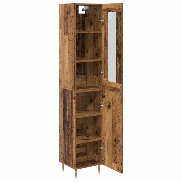 Highboard 2 pcs Gammelt træ Konstrueret træ