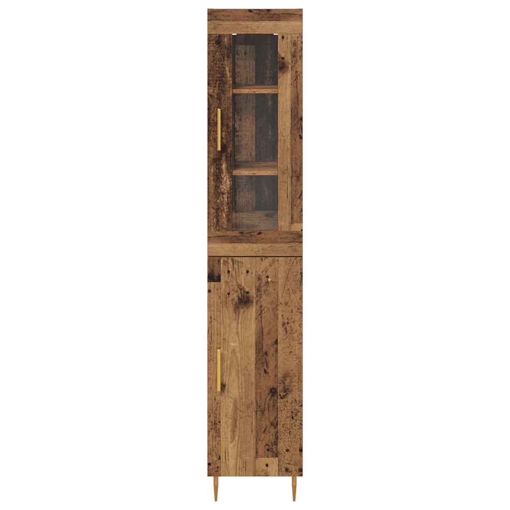 Highboard 2 pcs Gammelt træ Konstrueret træ