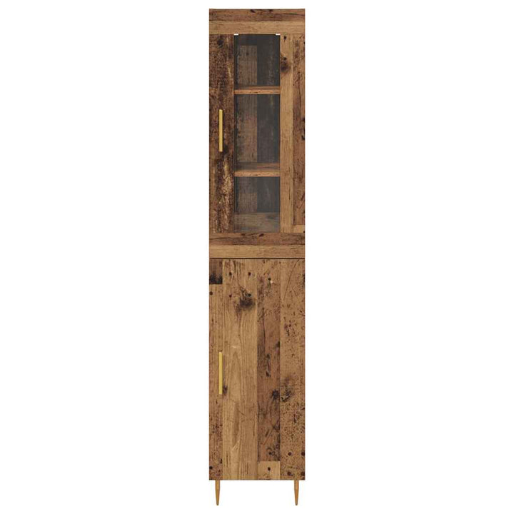 Highboard 2 pcs Gammelt træ Konstrueret træ