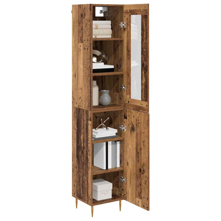 Highboard 2 pcs Gammelt træ Konstrueret træ