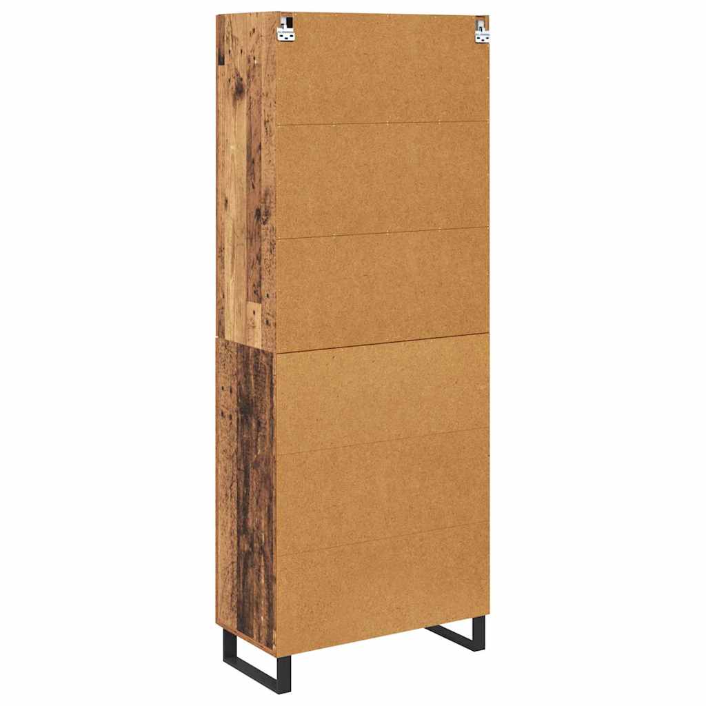Highboard 2 stk. Gammelt træ 69,5 x 34 x 180 cm Konstrueret træ