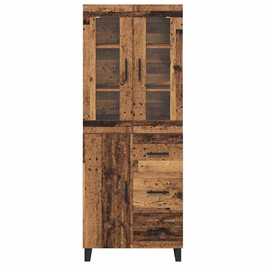 Highboard 2 stk. Gammelt træ 69,5 x 34 x 180 cm Konstrueret træ