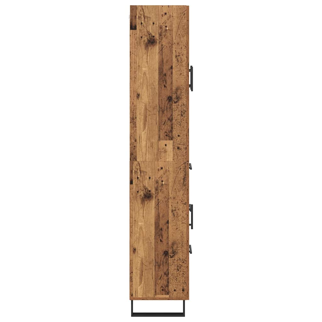 Highboard 2 stk. Gammelt træ 69,5 x 34 x 180 cm Konstrueret træ