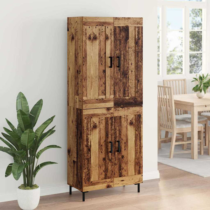 Highboard 2 pcs Gammelt træ Konstrueret træ