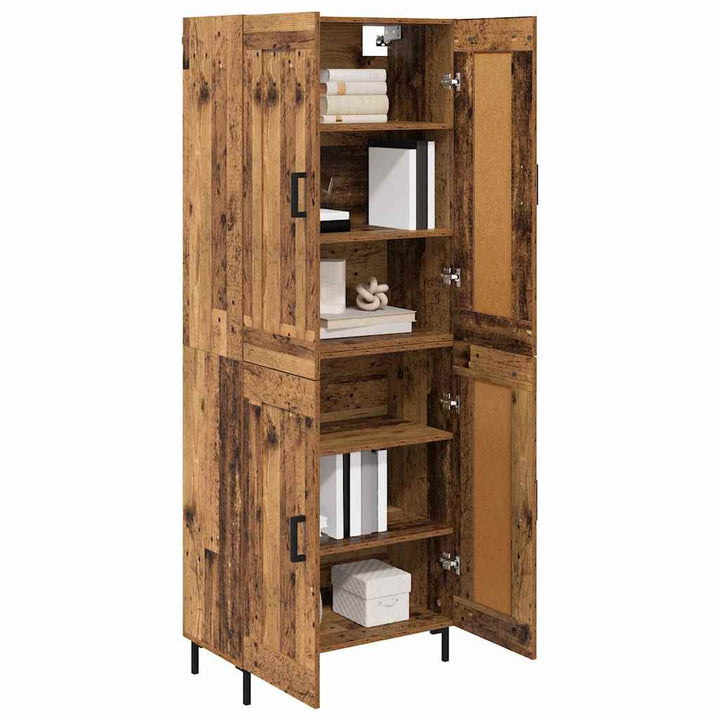 Highboard 2 pcs Gammelt træ Konstrueret træ