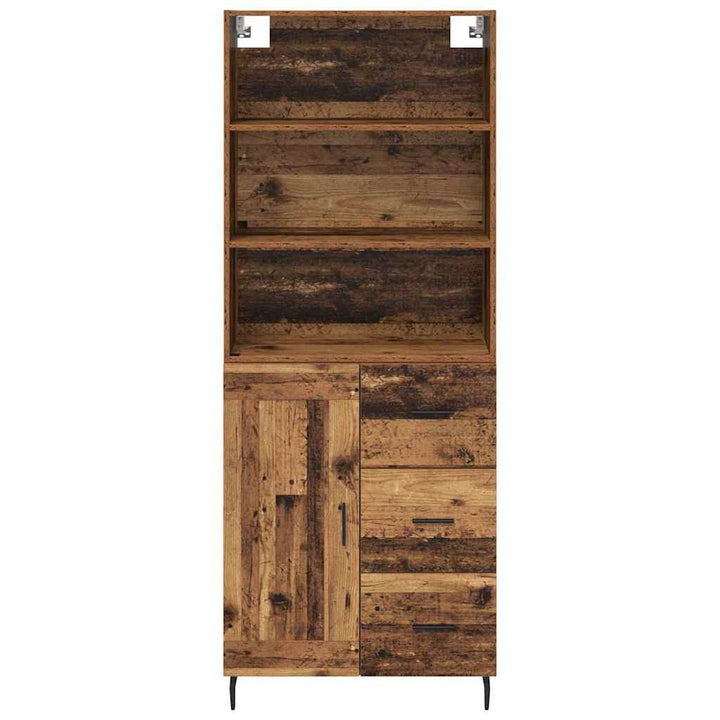 Highboard 2 stk. Gammelt træ 69,5 x 32,5 x 180 cm