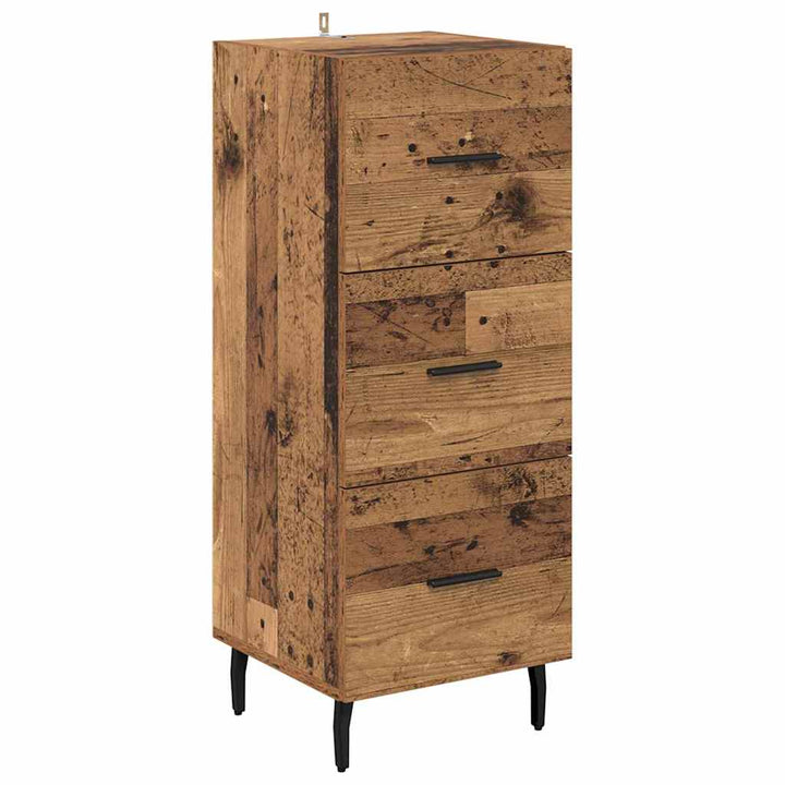 Highboard Gammelt træ 34,5 x 34 x 180 cm Konstrueret træ