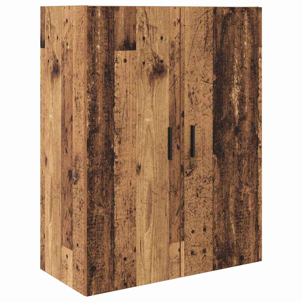 Highboard 2 pcs Gammelt træ Ingeniørtræ og glas