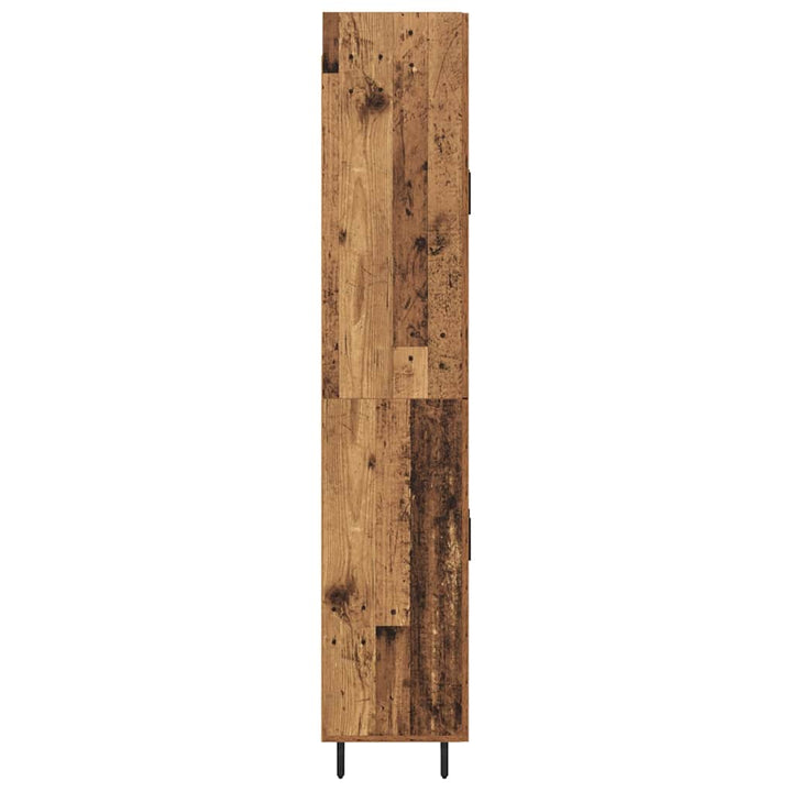 Highboard 2 pcs Gammelt træ Ingeniørtræ og glas
