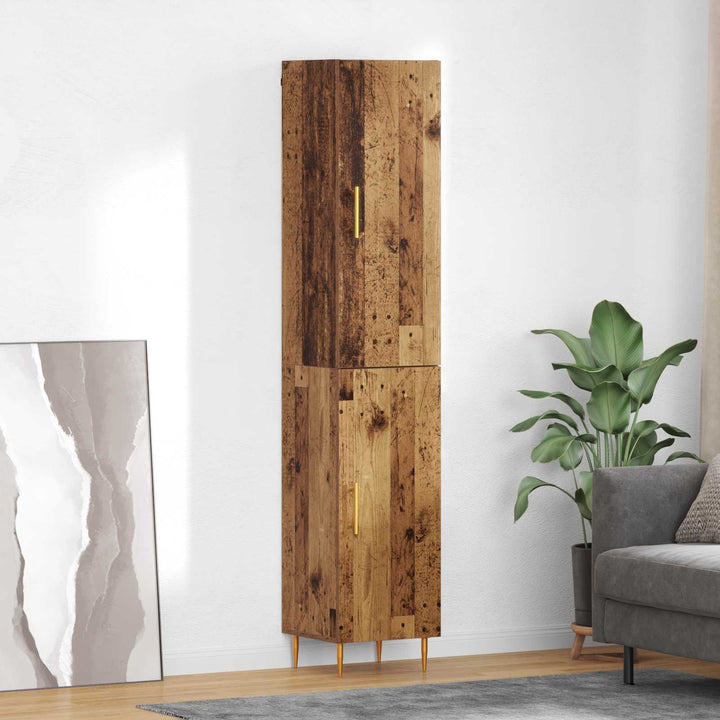 Highboard 2 pcs Gammelt træ Konstrueret træ