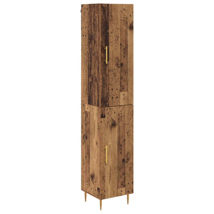 Highboard 2 pcs Gammelt træ Konstrueret træ