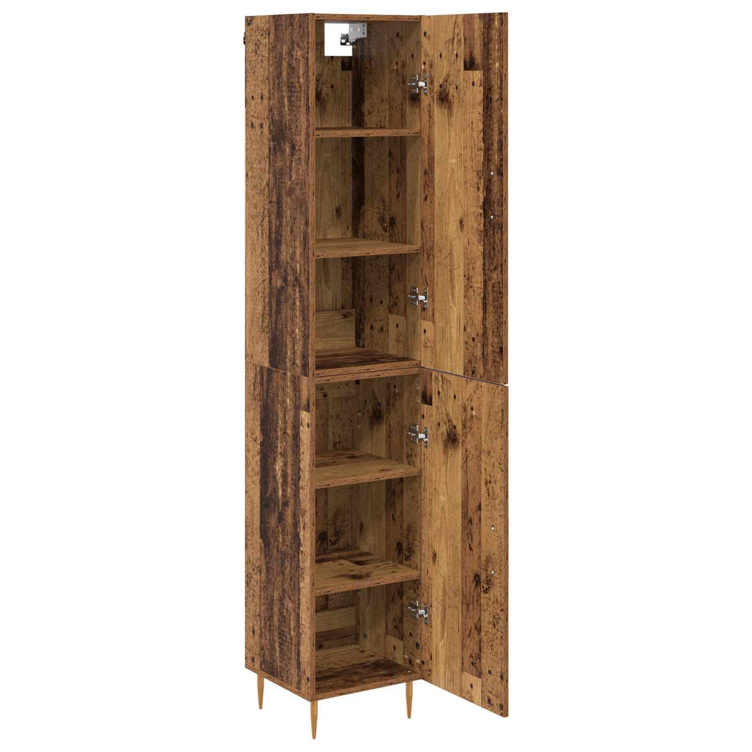 Highboard 2 pcs Gammelt træ Konstrueret træ