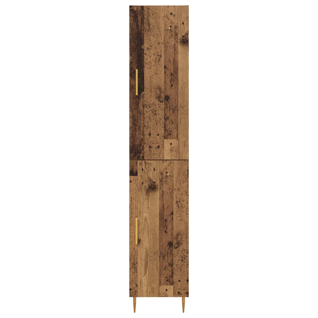 Highboard 2 pcs Gammelt træ Konstrueret træ