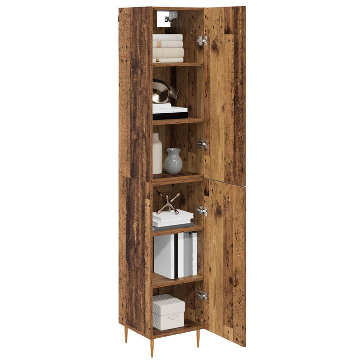Highboard 2 pcs Gammelt træ Konstrueret træ