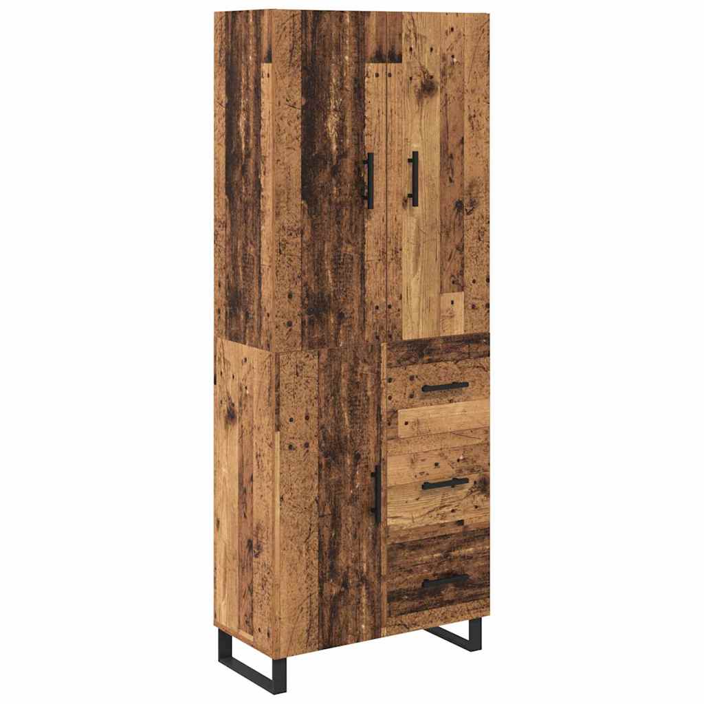 Highboard med skuffe 2 pcs Gammelt træ 69,5 x 34 x 180 cm