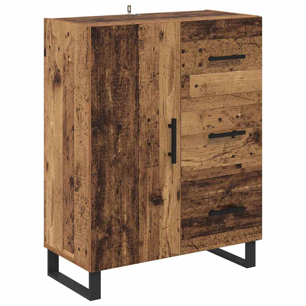Highboard med skuffe 2 pcs Gammelt træ 69,5 x 34 x 180 cm