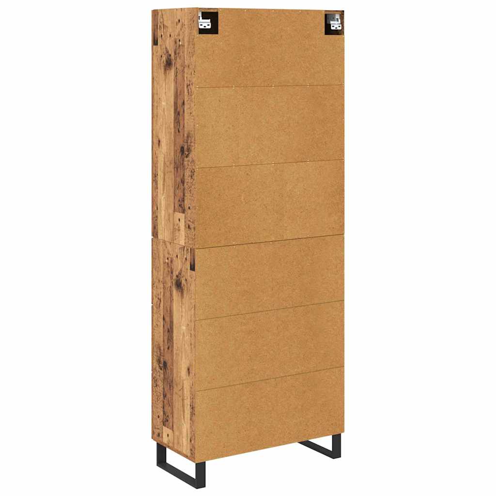 Highboard med skuffe 2 pcs Gammelt træ 69,5 x 34 x 180 cm