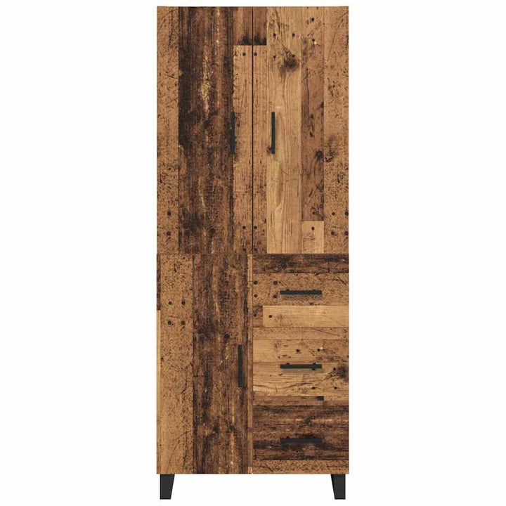 Highboard med skuffe 2 pcs Gammelt træ 69,5 x 34 x 180 cm