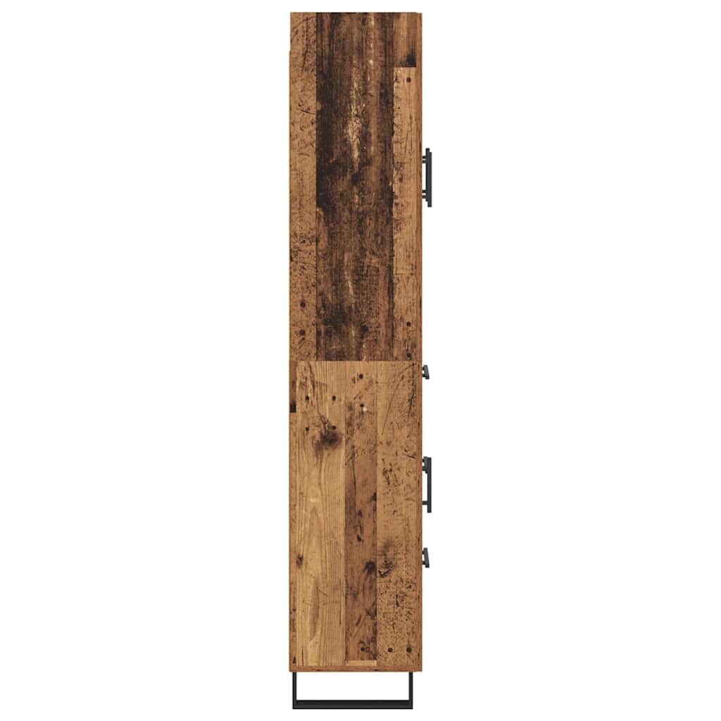 Highboard med skuffe 2 pcs Gammelt træ 69,5 x 34 x 180 cm