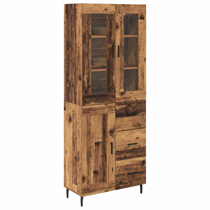 Highboard 2 stk. Gammelt træ 69,5 x 34 x 180 cm Konstrueret træ