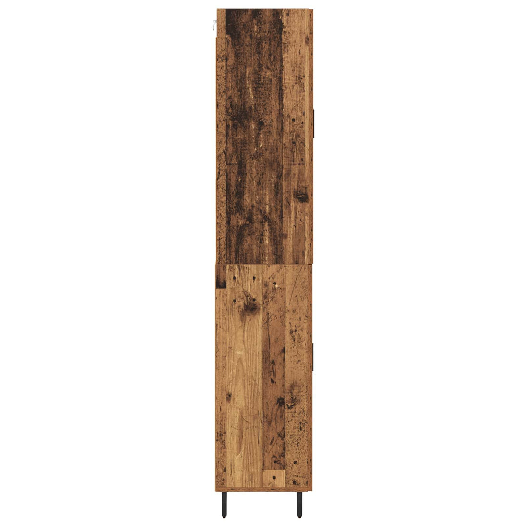 Highboard 2 stk. Gammelt træ 69,5 x 34 x 180 cm Konstrueret træ
