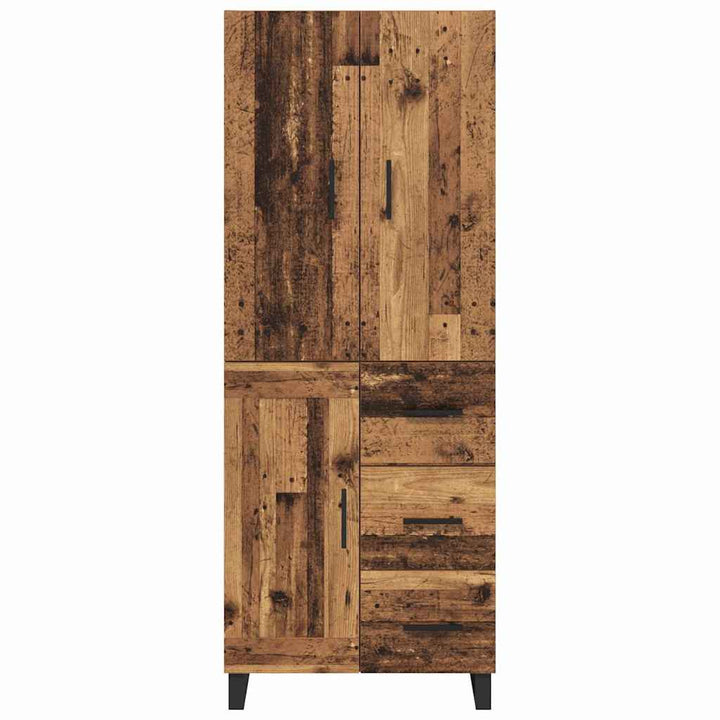 Highboard med skuffe 2 pcs Gammelt træ 69,5 x 34 x 180 cm