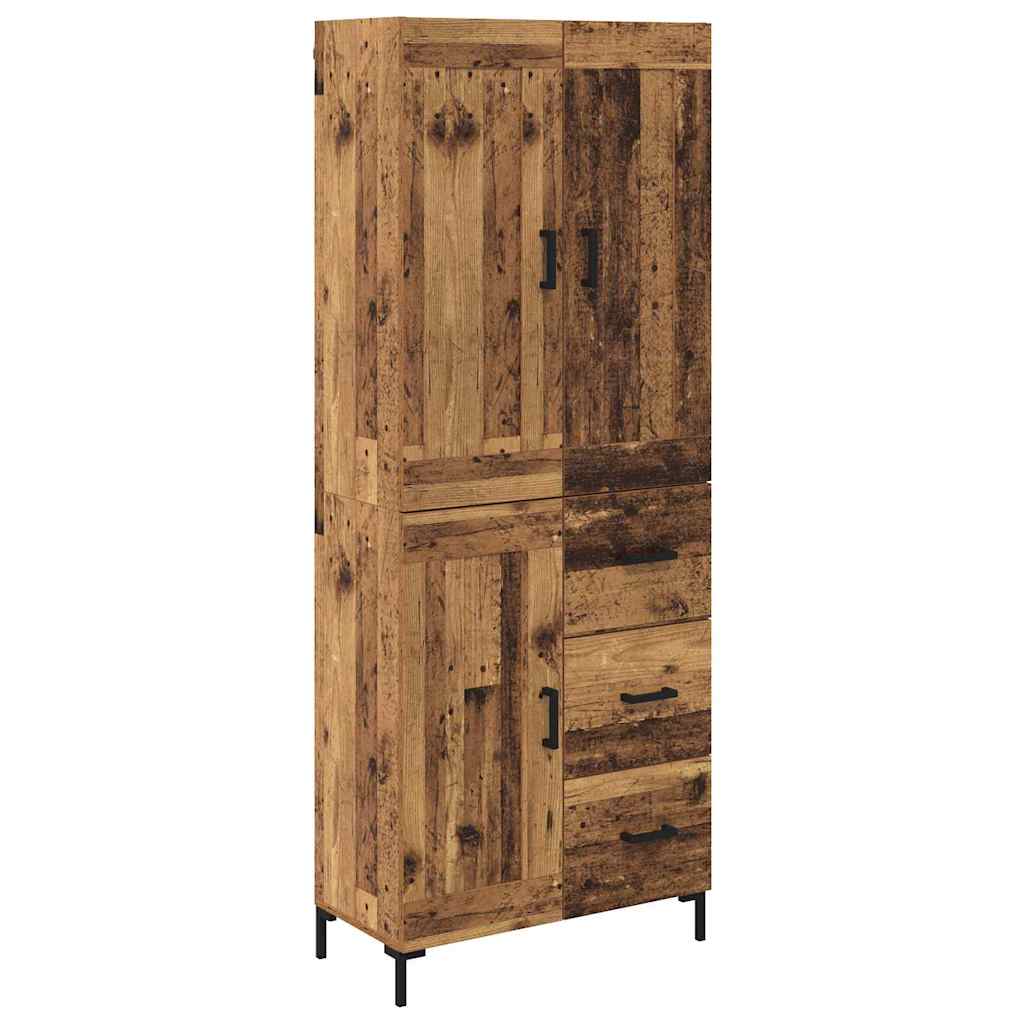 Highboard med skuffe 2 pcs Gammelt træ Konstrueret træ