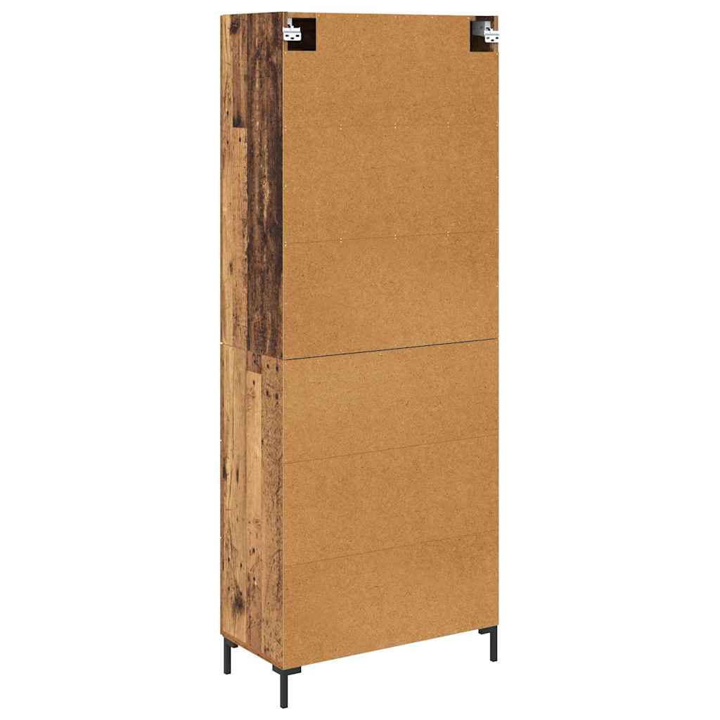 Highboard med skuffe 2 pcs Gammelt træ Konstrueret træ