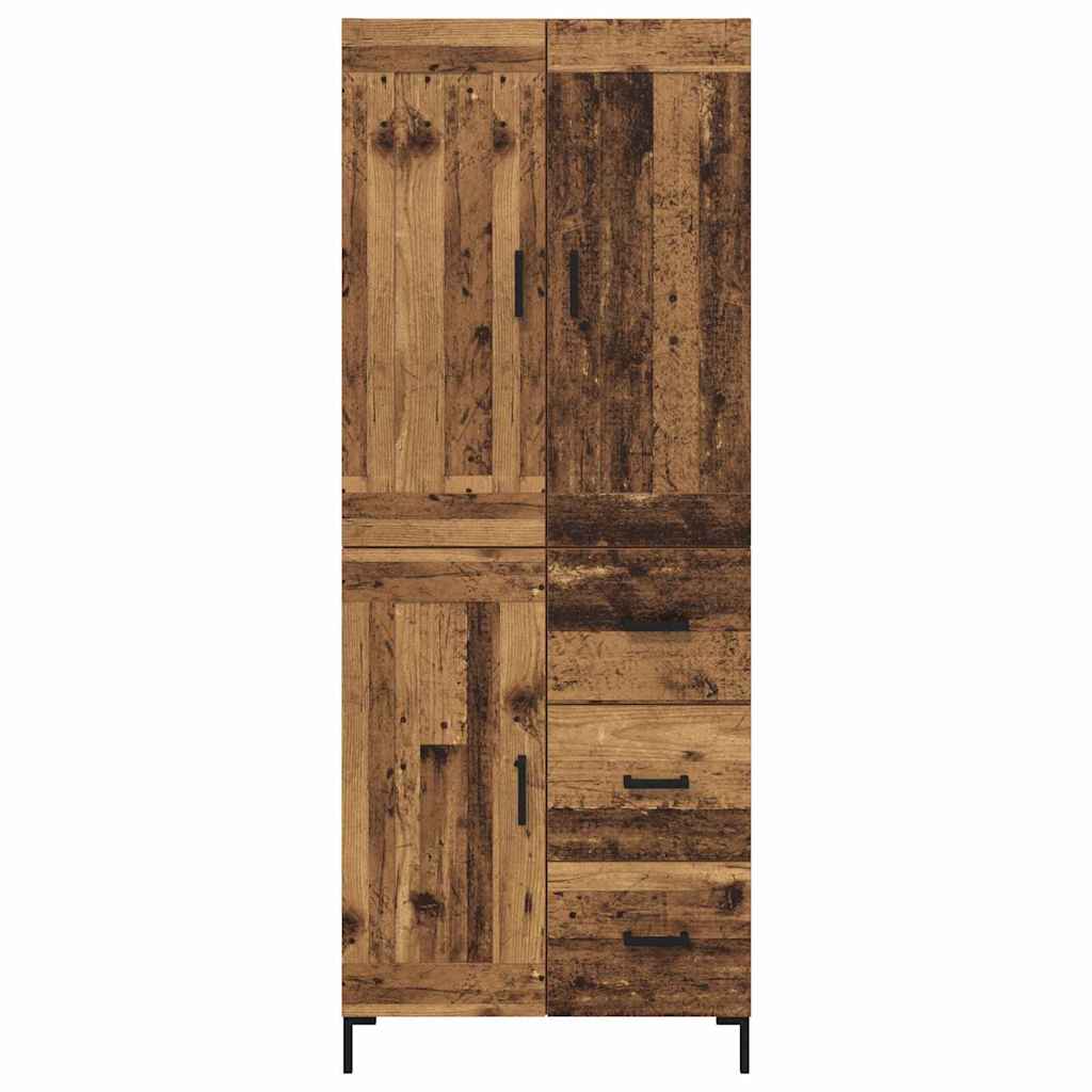 Highboard med skuffe 2 pcs Gammelt træ Konstrueret træ